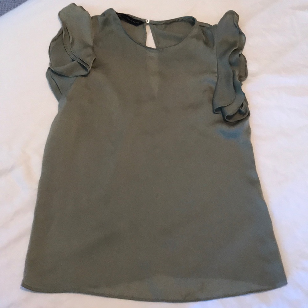 Zara Basic Flutter Sleeve Top Size Small